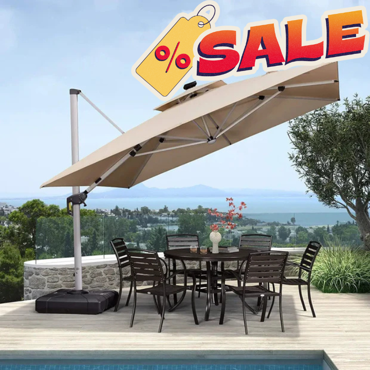 PatioGlam™ Parapluie LED à énergie solaire